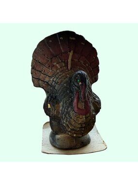 Vintage Gurley Candle MCM Metallic Turkey Novelty Single Candle